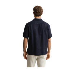 New Gant Gnt Dyed inen Cap Shirt - Evening Bue