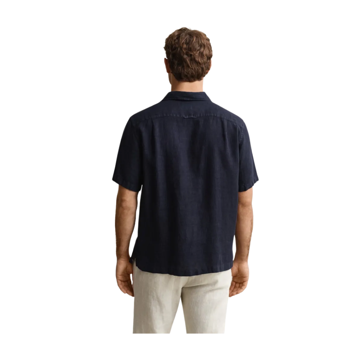 New Gant Gnt Dyed inen Cap Shirt - Evening Bue