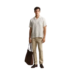 Discount Gant Gnt Dyed Linen Cap Shirt - Sand