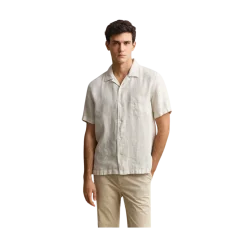 Discount Gant Gnt Dyed Linen Cap Shirt - Sand