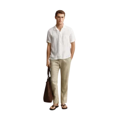Outlet Gant Gnt Dyed inen Cap Shirt - White