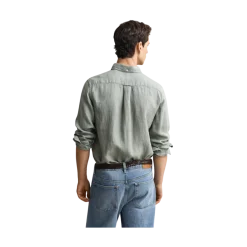 Outlet Gant Gnt Dyed Linen Shirt - Ceraic Grey