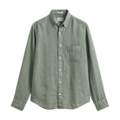 Outlet Gant Gnt Dyed Linen Shirt - Ceraic Grey