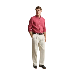 Online Gant Gnt Dyed inen hirt - Duty Brick Red