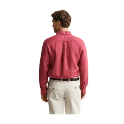 Online Gant Gnt Dyed inen hirt - Duty Brick Red
