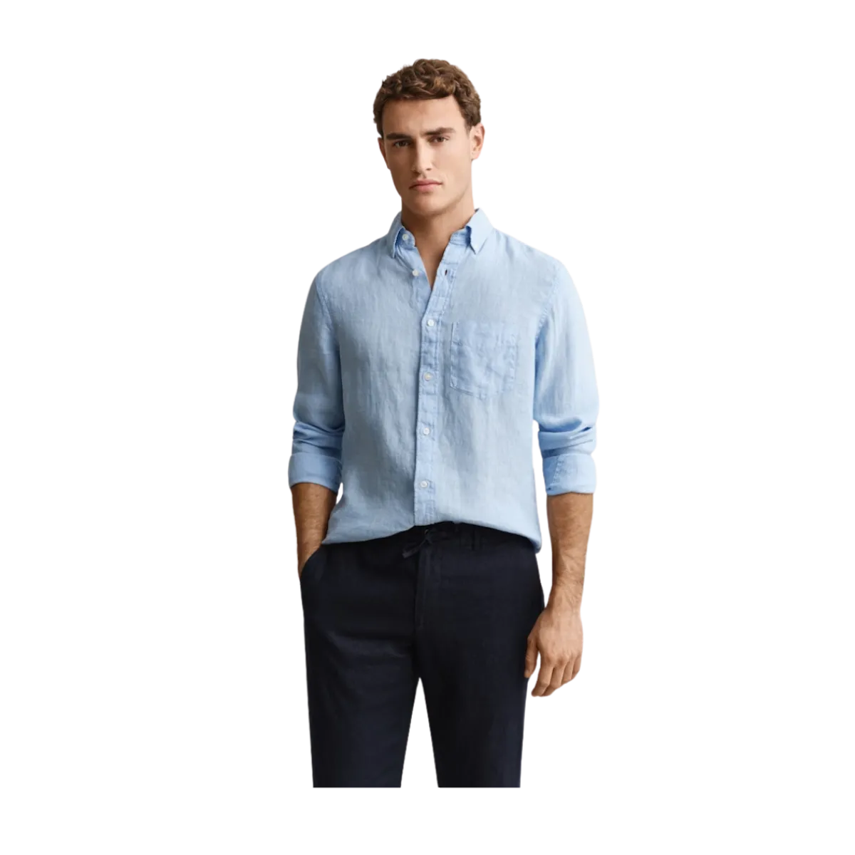 Hot Gant Gnt Dyed inen hirt - ky Bue
