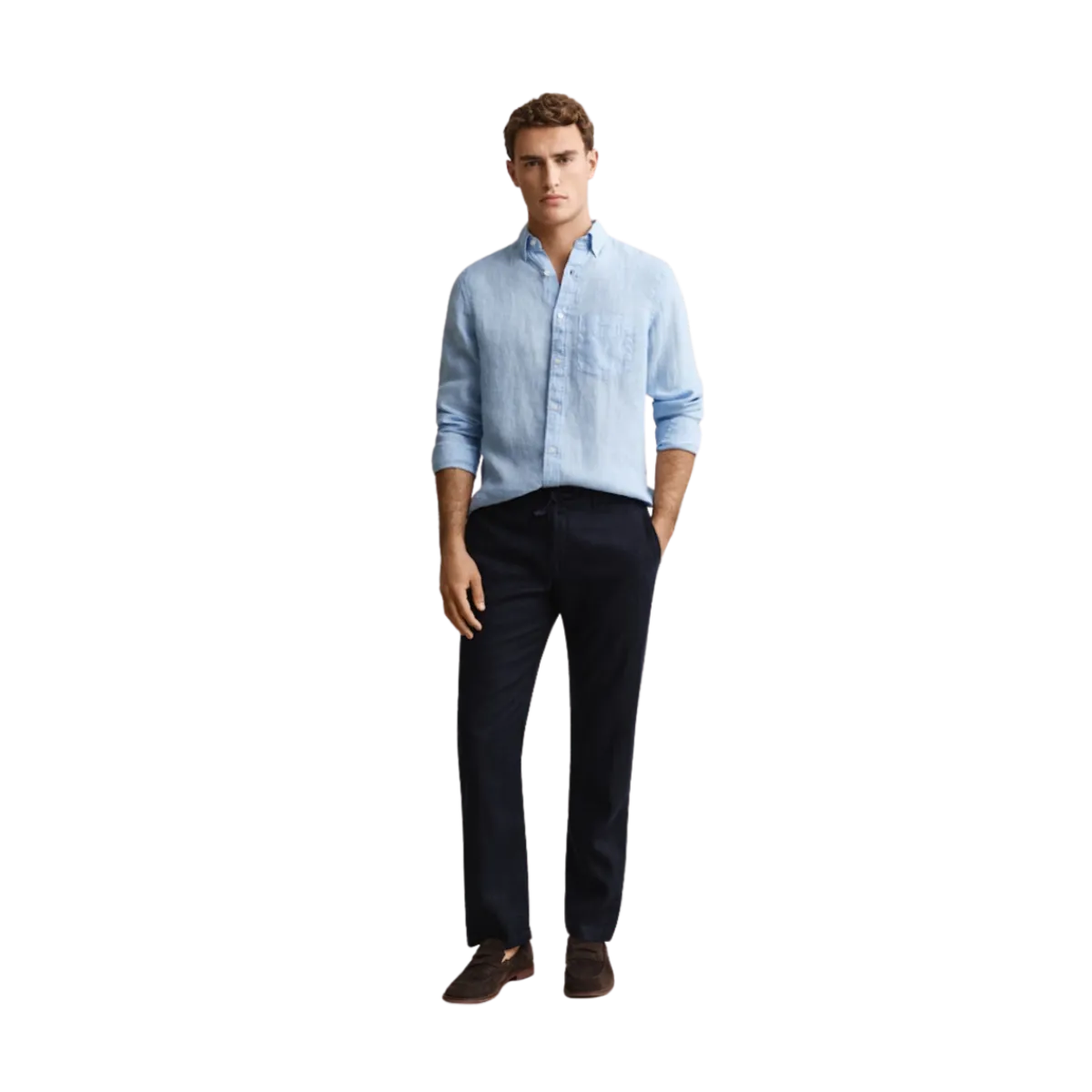 Hot Gant Gnt Dyed inen hirt - ky Bue