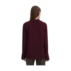 Discount Filippa K Half Placket Blouse - Dark Burgundy