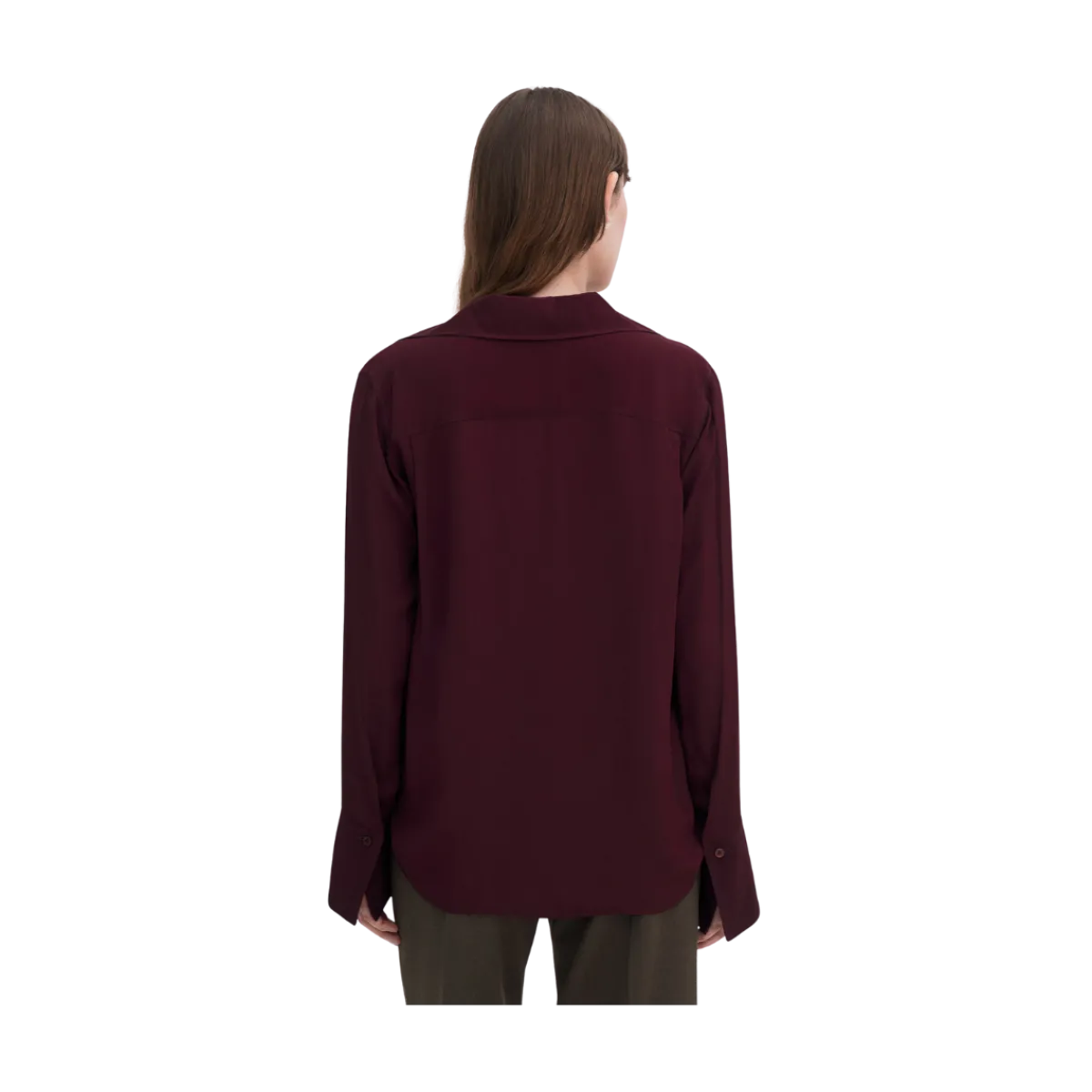 Discount Filippa K Half Placket Blouse - Dark Burgundy