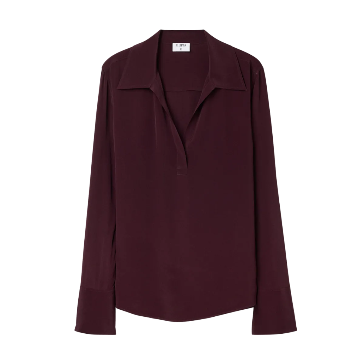 Discount Filippa K Half Placket Blouse - Dark Burgundy