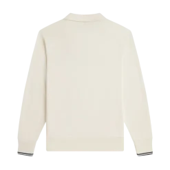 Fred Perry Haf Zip Coared Sweatshirt - Ecru