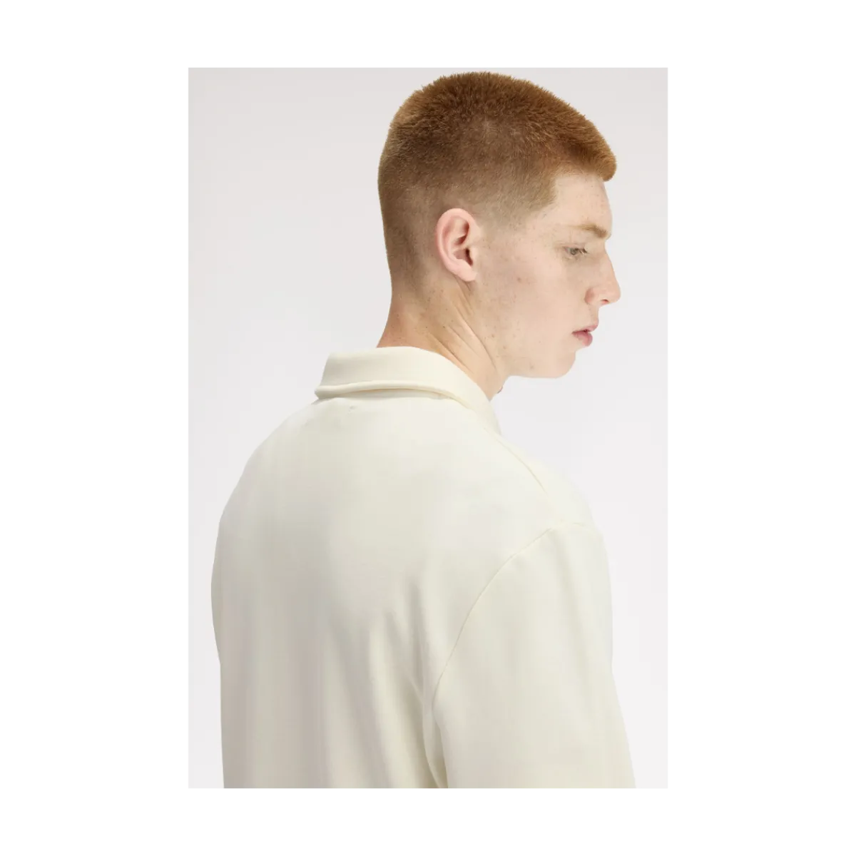Fred Perry Haf Zip Coared Sweatshirt - Ecru