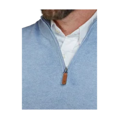 Clearance Hansen & Jacob Half Zip Structure Knit - Blue