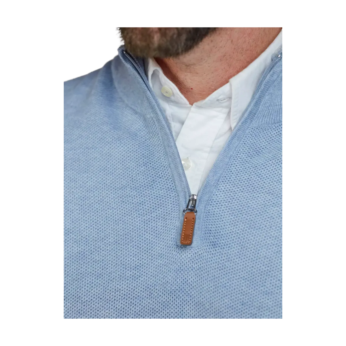 Clearance Hansen & Jacob Half Zip Structure Knit - Blue