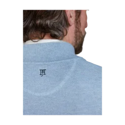 Clearance Hansen & Jacob Half Zip Structure Knit - Blue