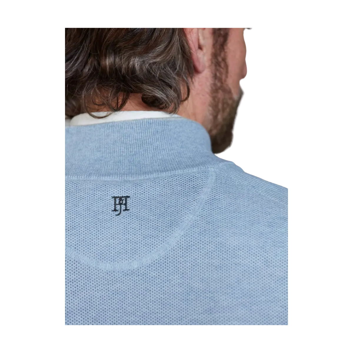 Clearance Hansen & Jacob Half Zip Structure Knit - Blue