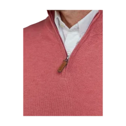 Discount Hansen & Jacob Haf Zip Structure Knit - Soft Red