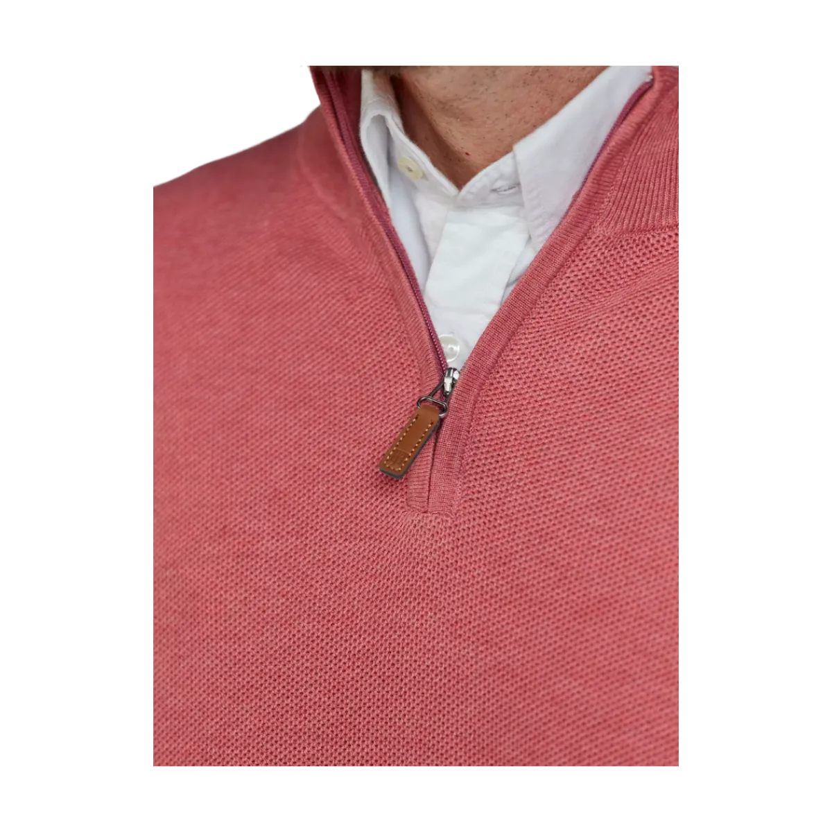 Discount Hansen & Jacob Haf Zip Structure Knit - Soft Red