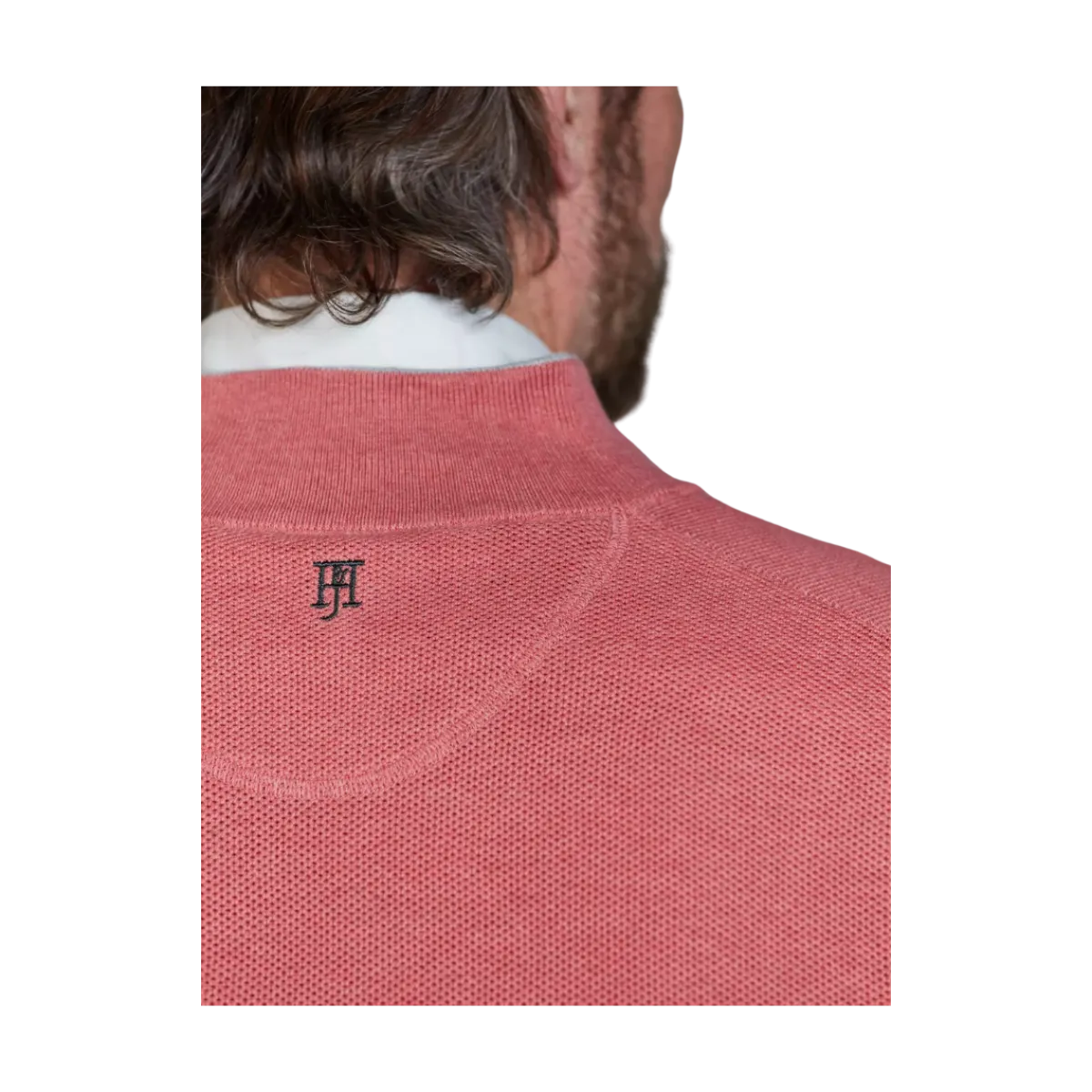 Discount Hansen & Jacob Haf Zip Structure Knit - Soft Red