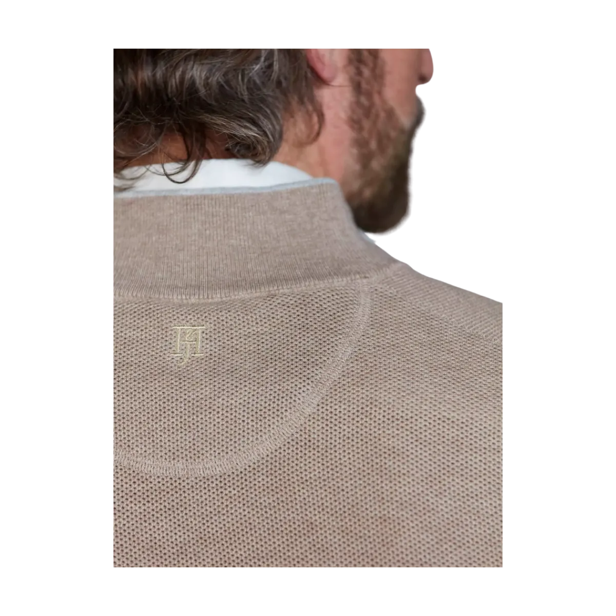 Online Hansen & Jacob Haf Zip Structure Knit - Toffe Brown
