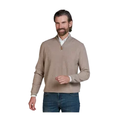 Online Hansen & Jacob Haf Zip Structure Knit - Toffe Brown