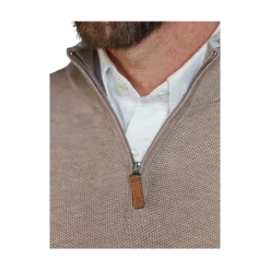 Online Hansen & Jacob Haf Zip Structure Knit - Toffe Brown