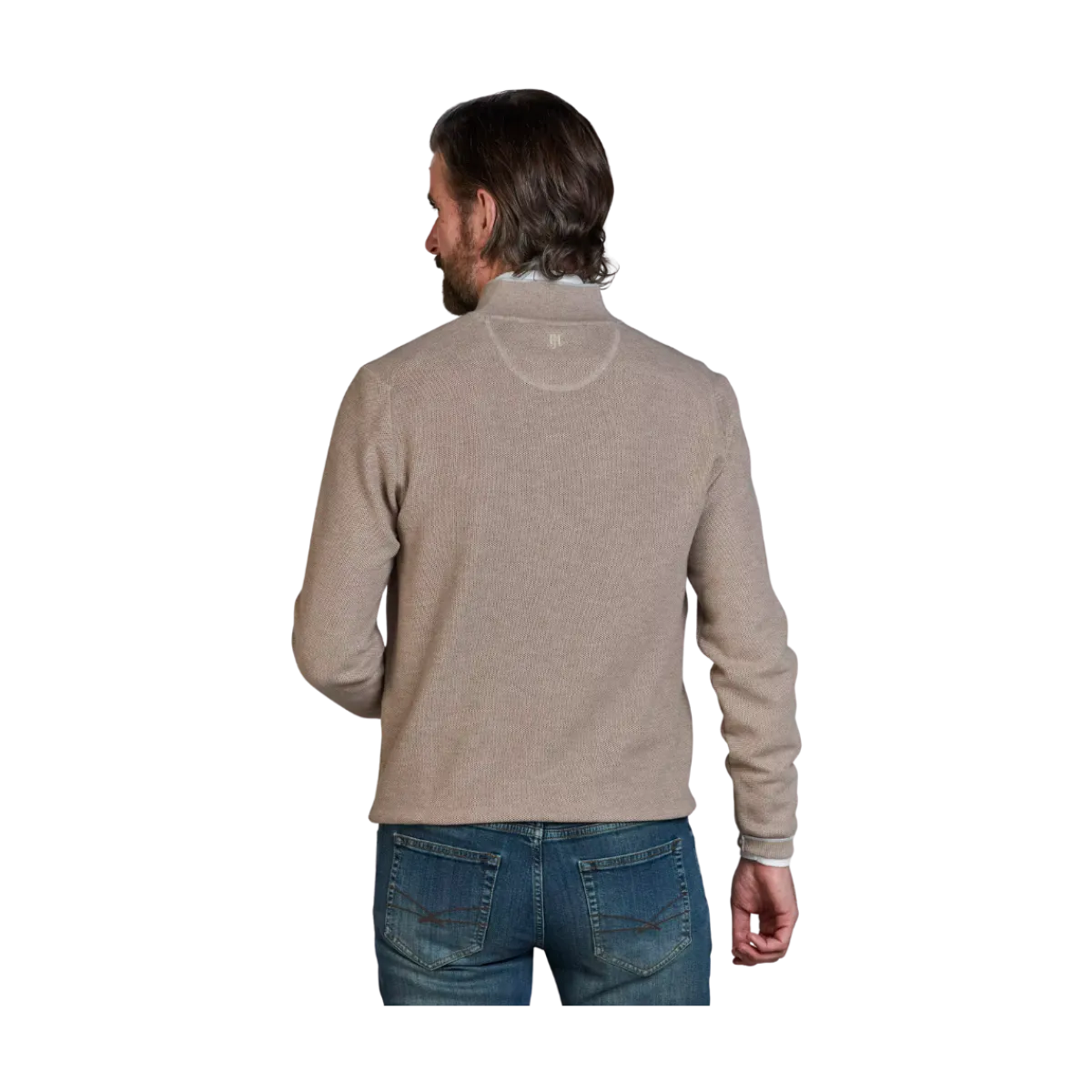 Online Hansen & Jacob Haf Zip Structure Knit - Toffe Brown