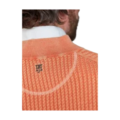 Sale Hansen & Jacob Haf Zip Vintage Wash Knit - 28 Soft Orange