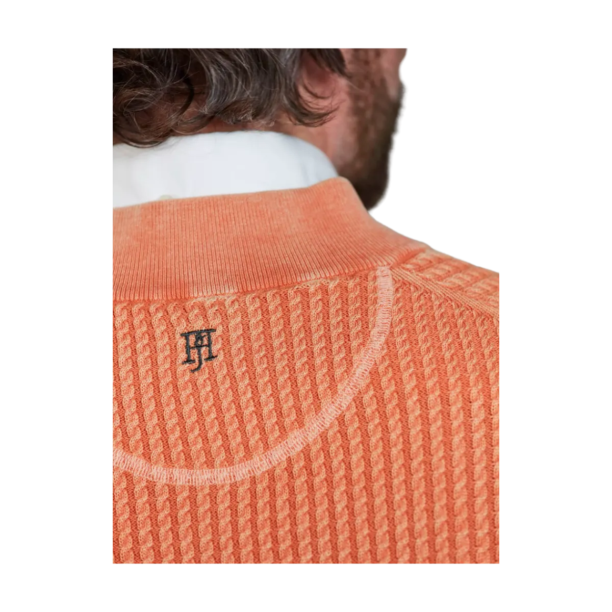 Sale Hansen & Jacob Haf Zip Vintage Wash Knit - 28 Soft Orange