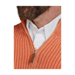 Sale Hansen & Jacob Haf Zip Vintage Wash Knit - 28 Soft Orange