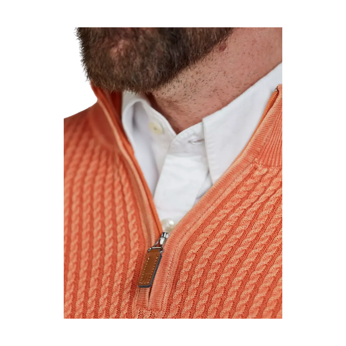 Sale Hansen & Jacob Haf Zip Vintage Wash Knit - 28 Soft Orange