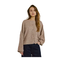 Norr Halli Button Knit Cardigan - CAMEL