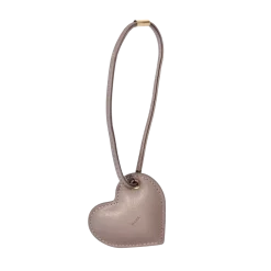 Hot DARK Department Heart Bag Charm - Warm Taupe