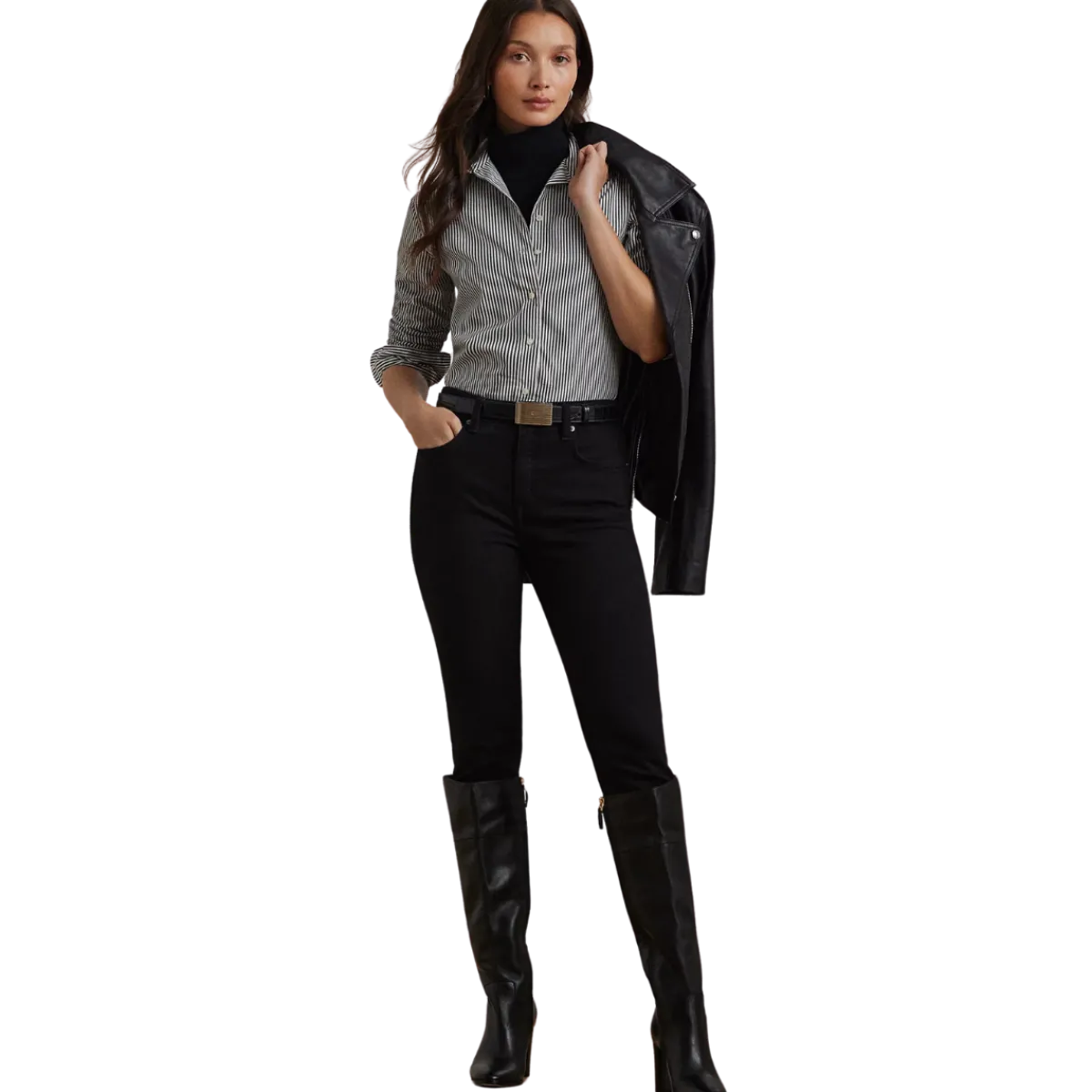 Discount Lauren Highrise Ankle Skinny - Black