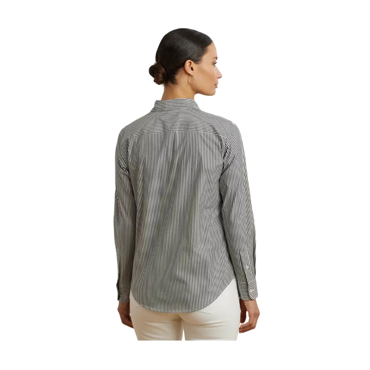 Hot Lauren Jaelko Button Front hirt - Black/White
