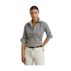 Hot Lauren Jaelko Button Front hirt - Black/White