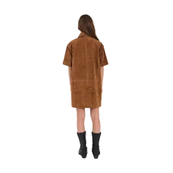 Outlet Norr Kamilla Suede Dress - COGNAC