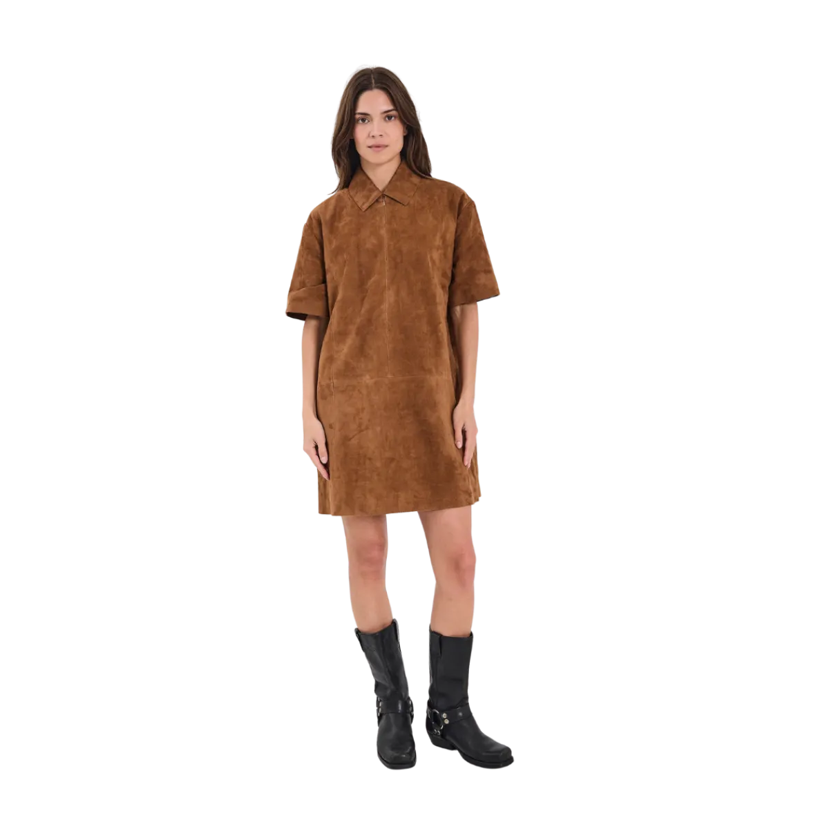 Outlet Norr Kamilla Suede Dress - COGNAC