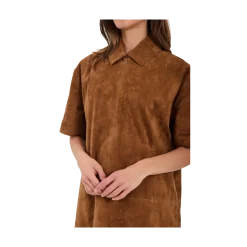 Outlet Norr Kamilla Suede Dress - COGNAC