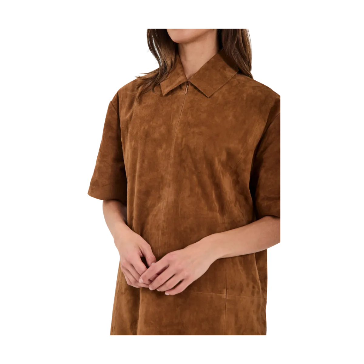 Outlet Norr Kamilla Suede Dress - COGNAC