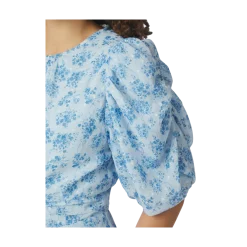 Clearance Neo Noir Kikka Chiffon Flower Dress - Light Blue