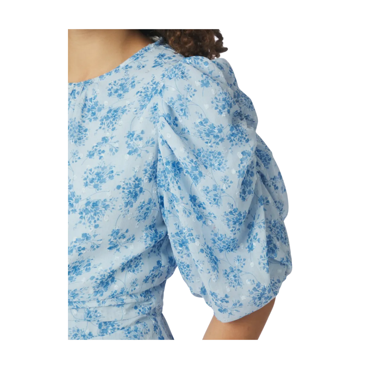 Clearance Neo Noir Kikka Chiffon Flower Dress - Light Blue
