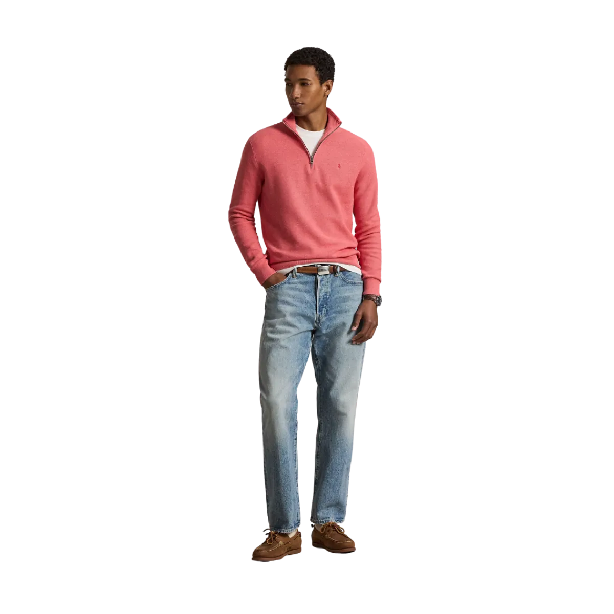Online Polo Ralph Lauren Knit Cotton Quarter-Zip weater - Cherry Pink