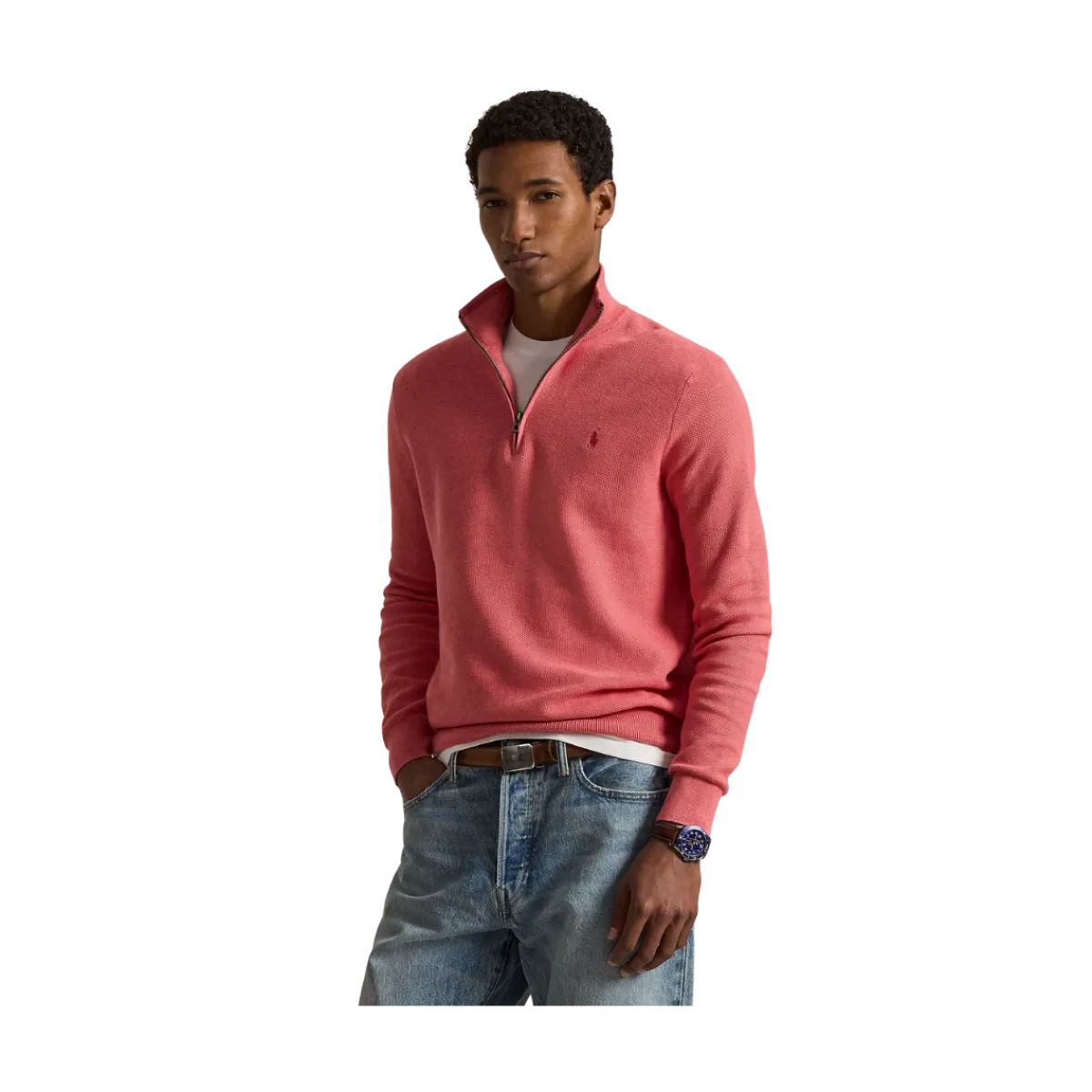 Online Polo Ralph Lauren Knit Cotton Quarter-Zip weater - Cherry Pink