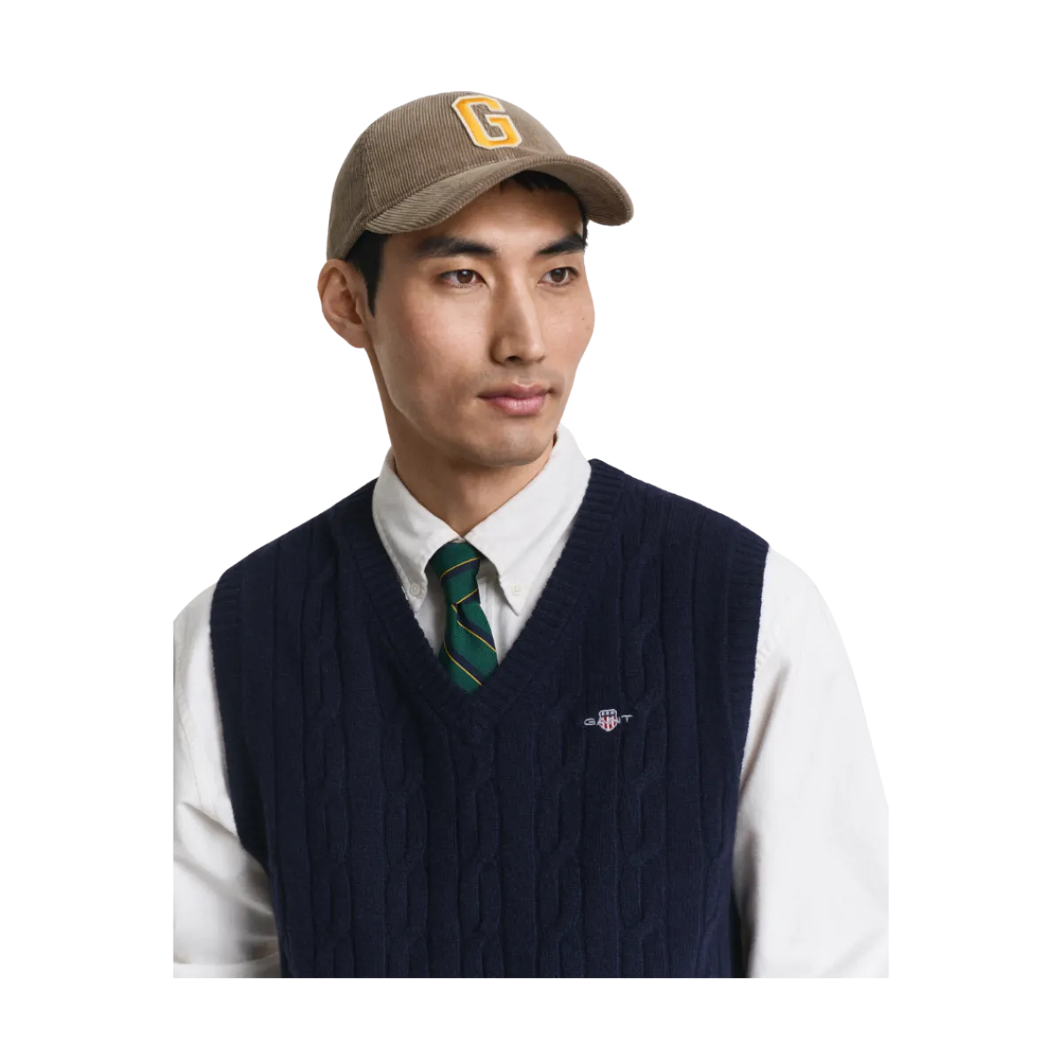 Clearance Gant Labwool Cable Vet - Evening Blue