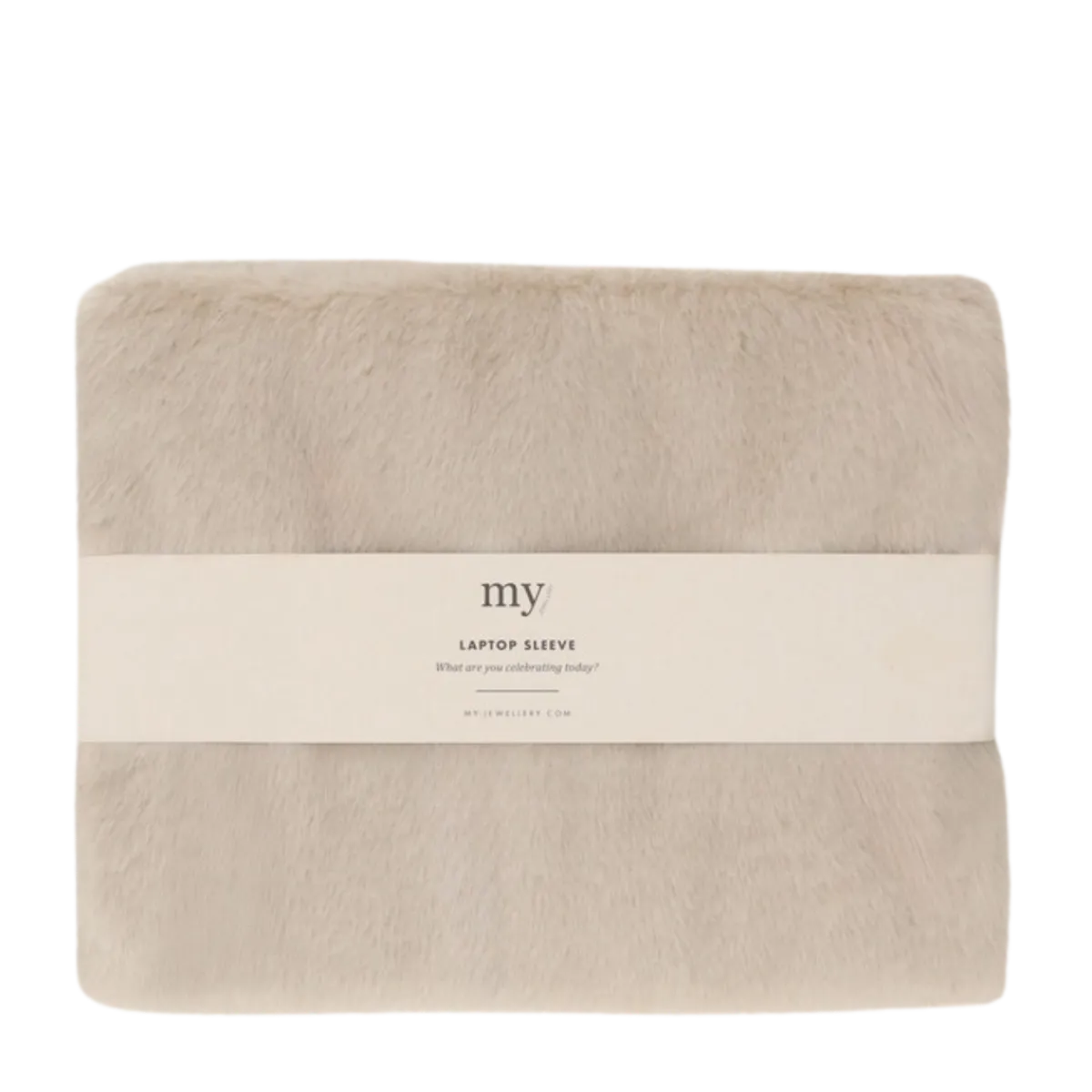 Clearance My Jewellery Laptop Sleeve Fur Beige - Beige