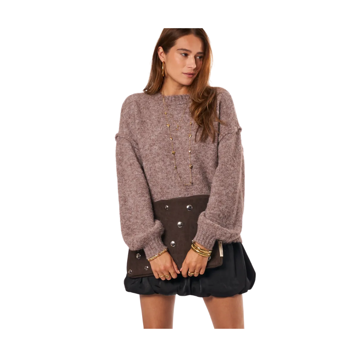 Online My Jewellery Laptop Sleeve Suede Studs Brown - Brown