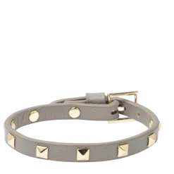 New DARK Department Leather Stud Bracelet Mini - Light Taupe