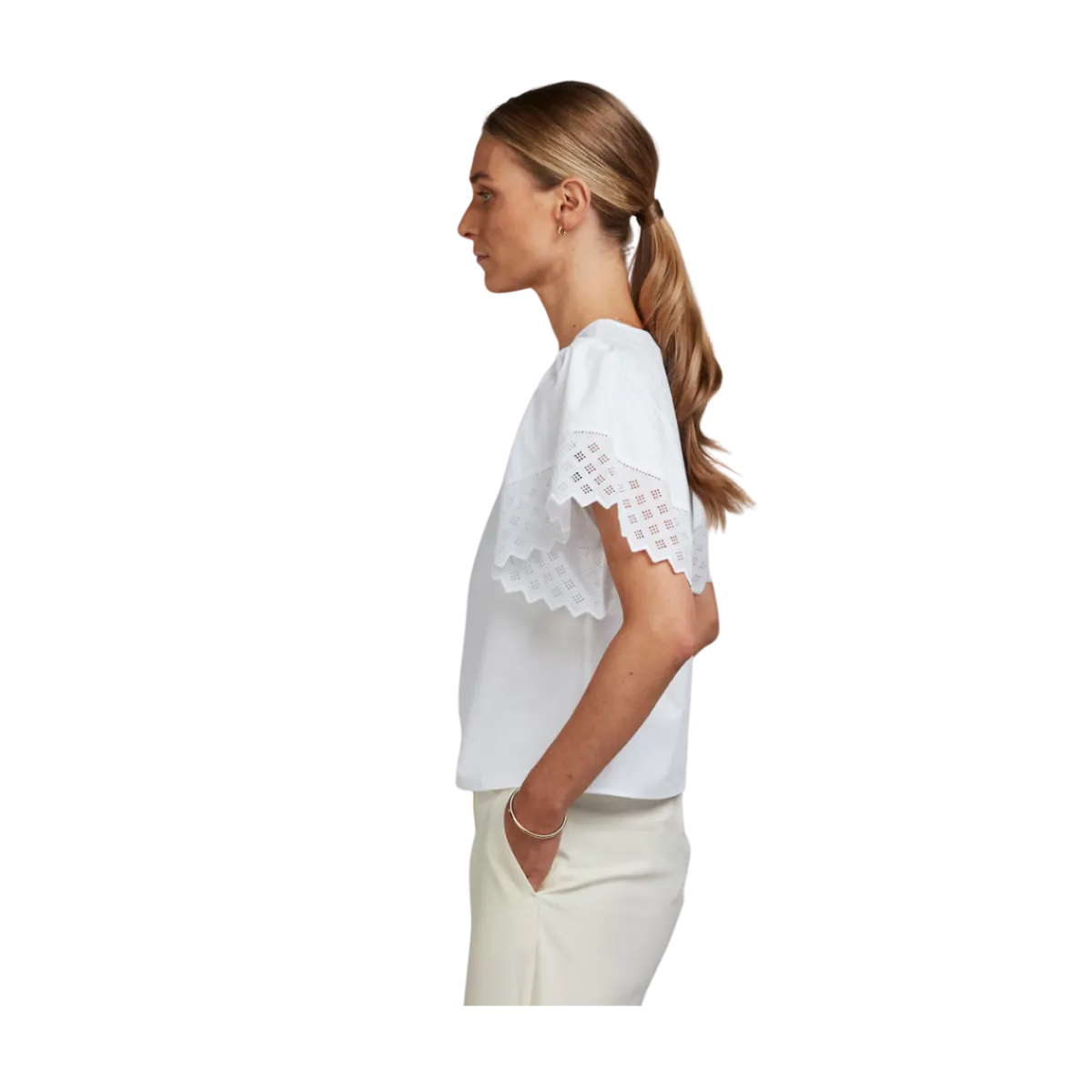 Outlet Stenströms Leona Blouse Wide Sleeve - White