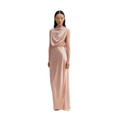 Discount Ahlvar Lima Satin Dress - Dusty Pink